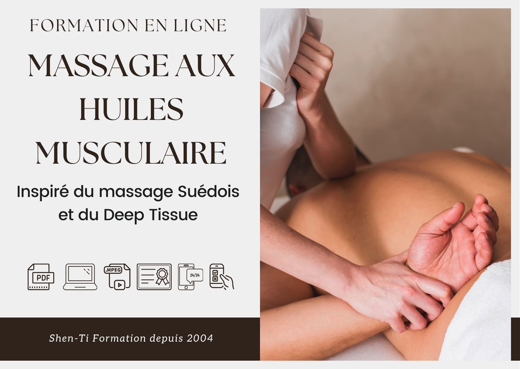 formation massage aux huiles musculaire suedois deep tissue en ligne